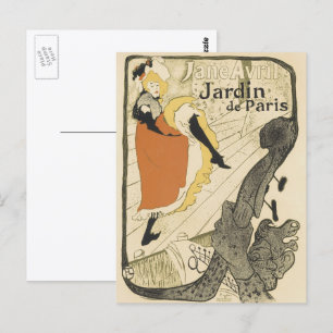Art nouveau Dancer Jane Avril av Toulouse Lautrec Vykort