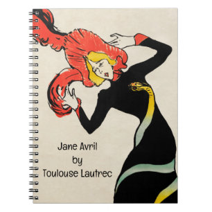 Art Nouveau Dansaren Jane Avril av Toulouse Lautre Anteckningsbok