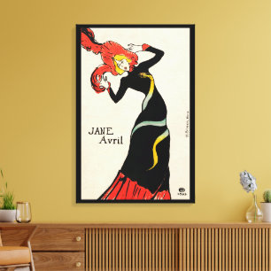 Art Nouveau-dansaren Jane Avril av Toulouse Lautre Canvastryck
