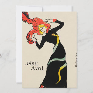 Art Nouveau-dansaren Jane Avril av Toulouse Lautre Inbjudningar
