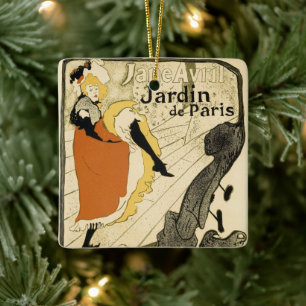 Art Nouveau Dansaren Jane Avril av Toulouse Lautre Julgransprydnad Keramik