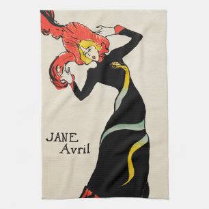 Art Nouveau-dansaren Jane Avril av Toulouse Lautre Kökshandduk