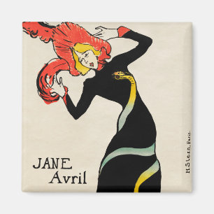 Art Nouveau Dansaren Jane Avril av Toulouse Lautre Magnet