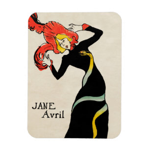 Art Nouveau-dansaren Jane Avril av Toulouse Lautre Magnet