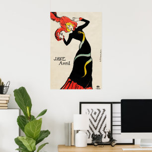 Art Nouveau-dansaren Jane Avril av Toulouse Lautre Poster