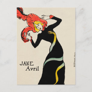 Art Nouveau Dansaren Jane Avril av Toulouse Lautre Vykort