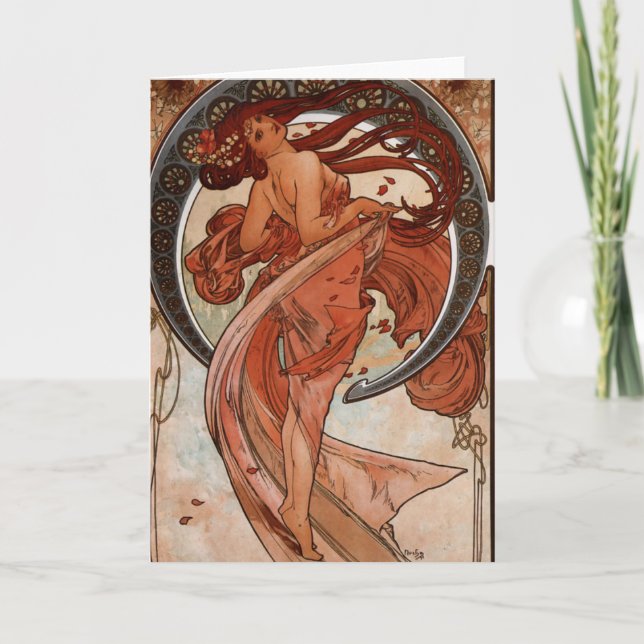 Art nouveau danshälsningkortet kort (Framsida)