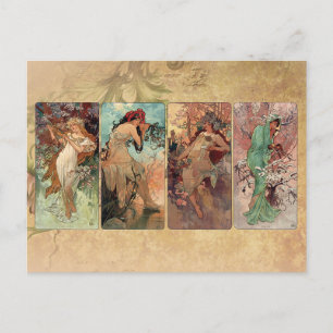Art nouveau~ de fyra säsongerna vykort