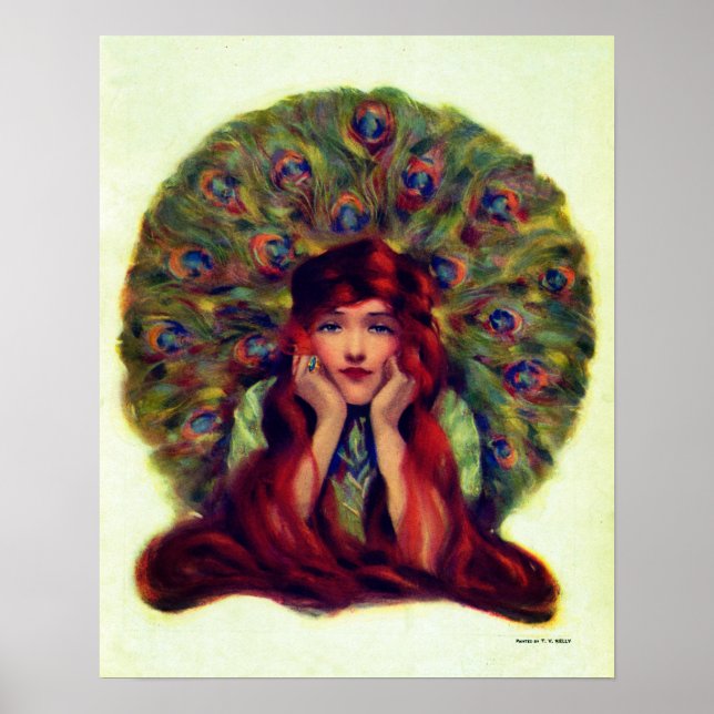 Art nouveau deco-elegant, honfjädrar poster (Framsidan)