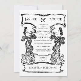 Art nouveau Deco Female från Ram Inbjudningar