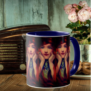 Art nouveau deco vintage skönhet mugg