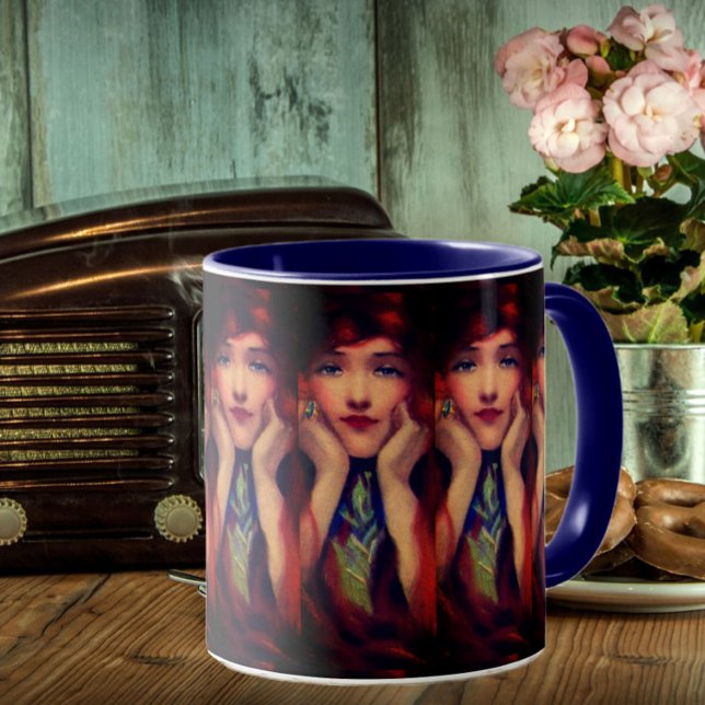Art nouveau deco vintage skönhet mugg (Skapare uppladdad)