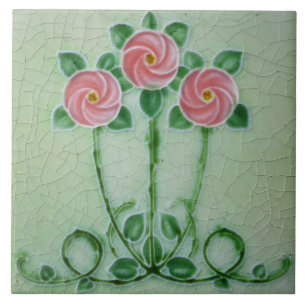 Art nouveau dekorativ kakelplatta