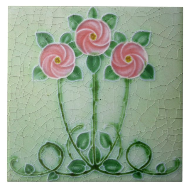 Art nouveau dekorativ kakelplatta (Framsidan)