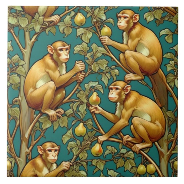 Art nouveau dekorativ keramik Tile Kakelplatta (Framsidan)