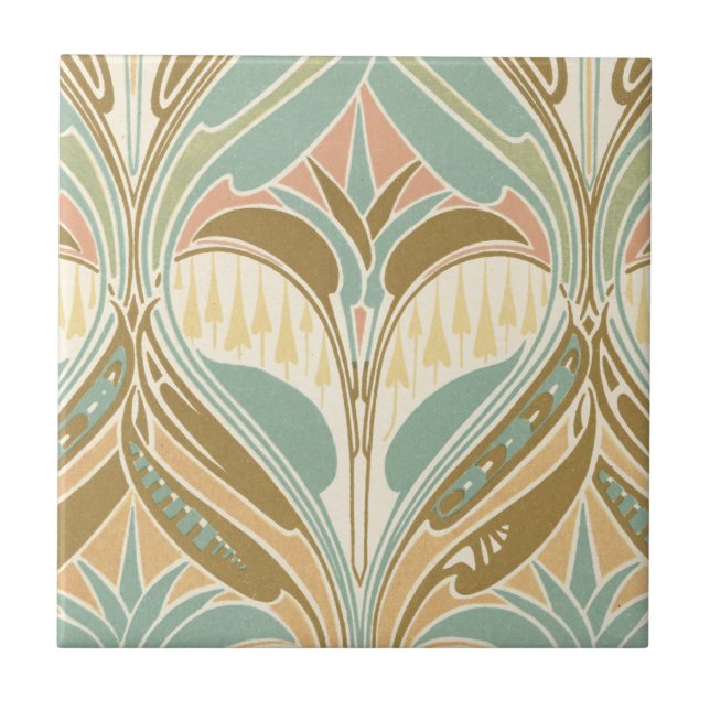 art nouveau dekorativa blister mönster kakelplatta (Framsidan)