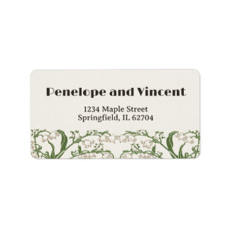Art Nouveau Delikat Snowdrops bröllop Adressetikett