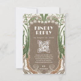 Art Nouveau Delikate Snowdrops QR RSVP OSA Kort