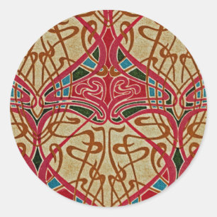 Art nouveau Design #9 vid Emporio Moffa Runt Klistermärke