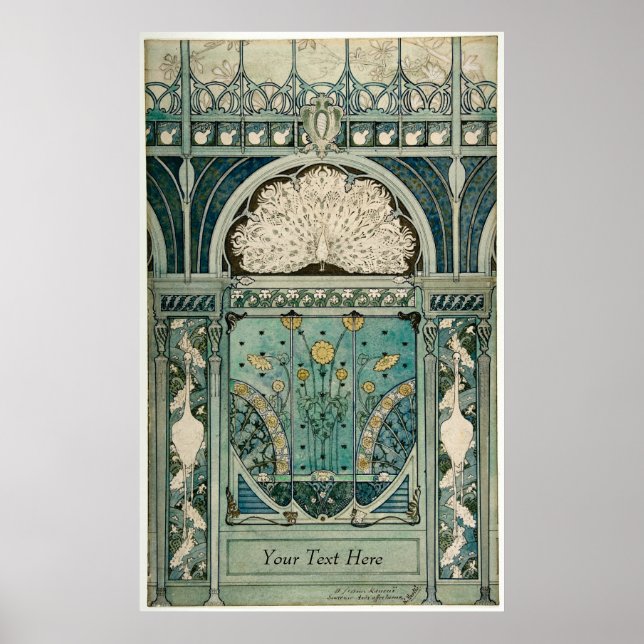 Art nouveau Design av Émile Hutré C1896 Poster (Framsidan)