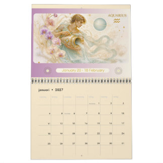 Art Nouveau Dierenriem Väggkalender 2027 Kalender