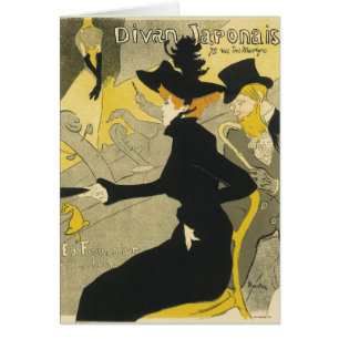 Art Nouveau, Divan Japonais av Toulouse Lautrec Hälsningskort
