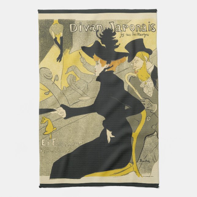 Art nouveau, Divan Japonais av Toulouse Lautrec Kökshandduk (Vertikal)