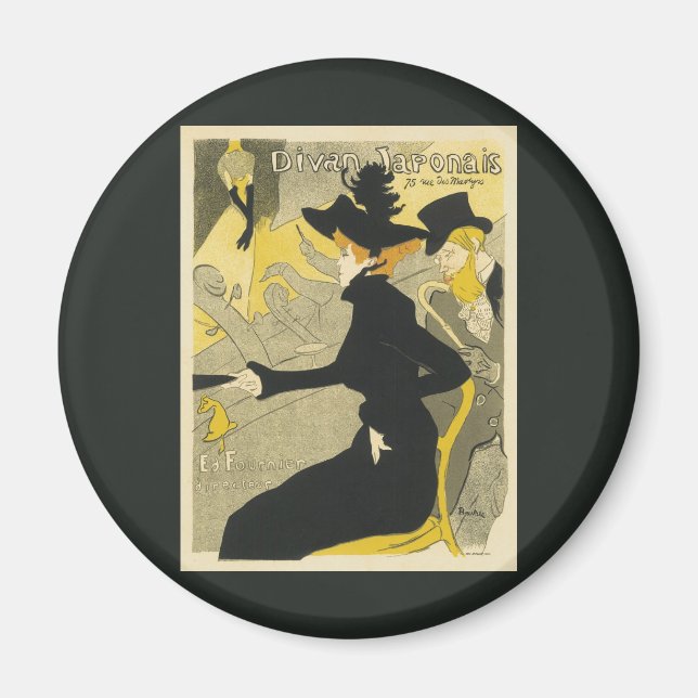 Art nouveau, Divan Japonais av Toulouse Lautrec Magnet (Framsidan)