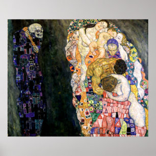 Art Nouveau Död och Liv av Gustav Klimt Poster