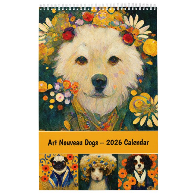 Art Nouveau Dogs – 2026 Calendar Kalender (Omslag)