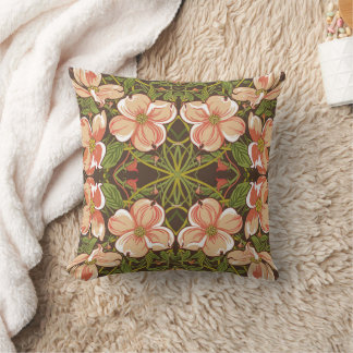 Art Nouveau Dogwood Blush Floral Print Kudde