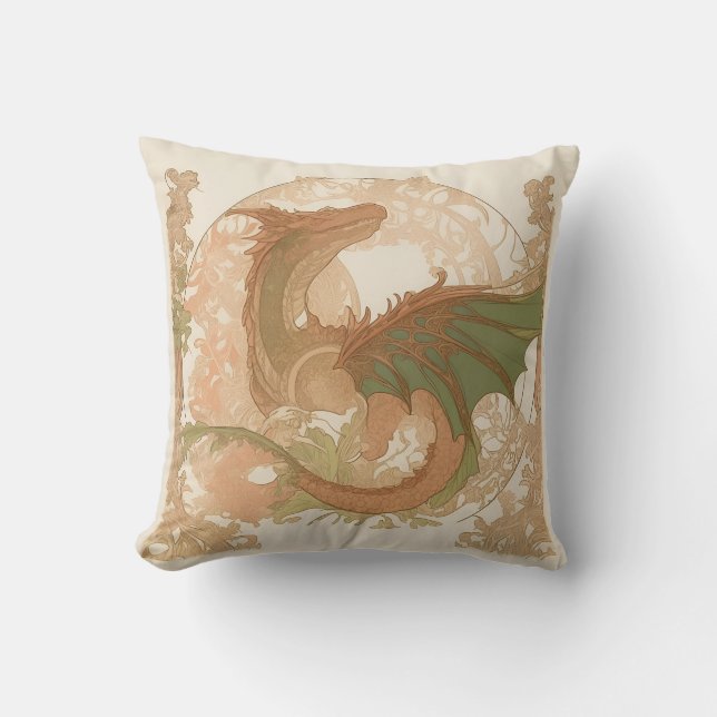 Art nouveau - Dragon Kudde (Framsida)