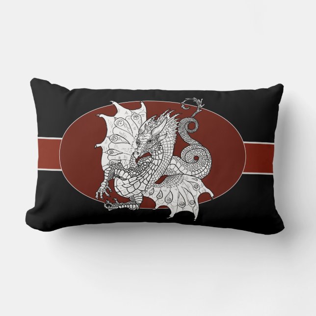 Art nouveau Dragon Lumbarkudde (Framsida)