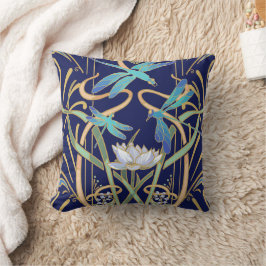 Art nouveau Dragonflies Mönster Kudde