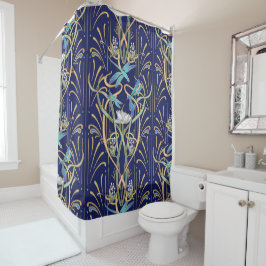 Art nouveau Dragonflies Mönster Shower Curtain