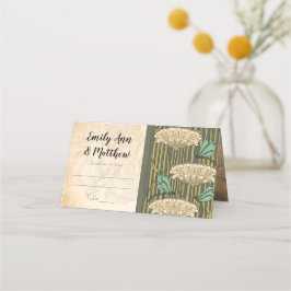 Art nouveau Dragonfly Lily Pad Bröllop Placeringskort