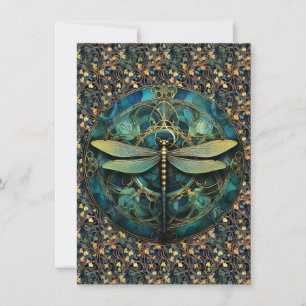 Art nouveau Dragonfly på anteckningskort
