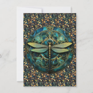 Art nouveau Dragonfly på anteckningskort
