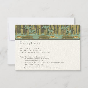 Art nouveau Dragonfly Reception and Directio Invit Inbjudningar