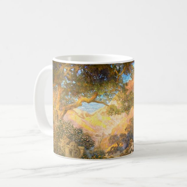 Art nouveau Dream Garden av Maxfield Parrish Kaffemugg (Framsida vänster)
