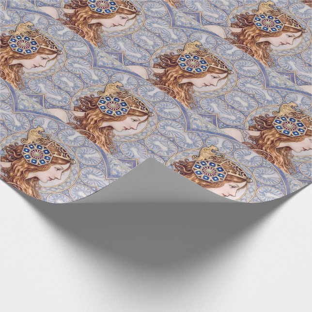 Art Nouveau Drottningporträtt Presentpapper (Hörn)