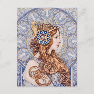 Art Nouveau-drottningporträtt Vykort