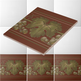 Art nouveau-druvor på vinfrusiga Mönster Kakelplatta