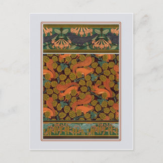 art nouveau-ekorrar vykort