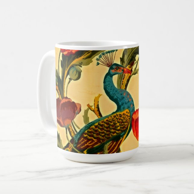 Art nouveau Elegance: Sidewall, The Peacock, 1896 Kaffemugg (Framsida vänster)