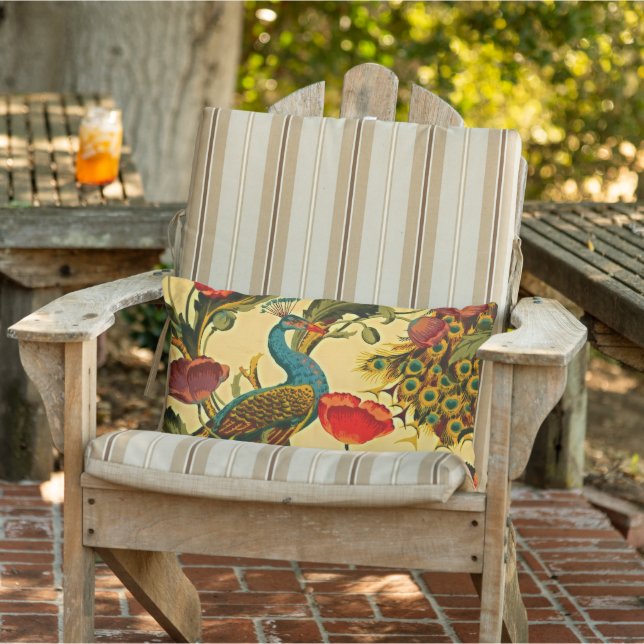 Art nouveau Elegance: Sidewall, The Peacock, 1896 Lumbarkudde (Stol)