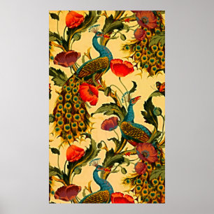 Art nouveau Elegance: Sidewall, The Peacock, 1896 Poster