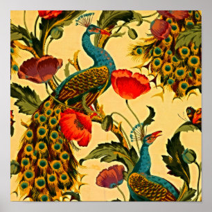 Art nouveau Elegance: Sidewall, The Peacock, 1896 Poster