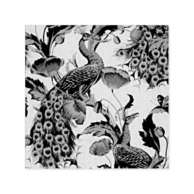 Art nouveau Elegance: Sidewall, The Peacock, 1896 Självfärgande Stämpel (Design)