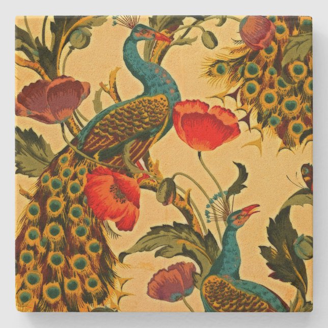 Art nouveau Elegance: Sidewall, The Peacock, 1896 Stenunderlägg (Framsidan)